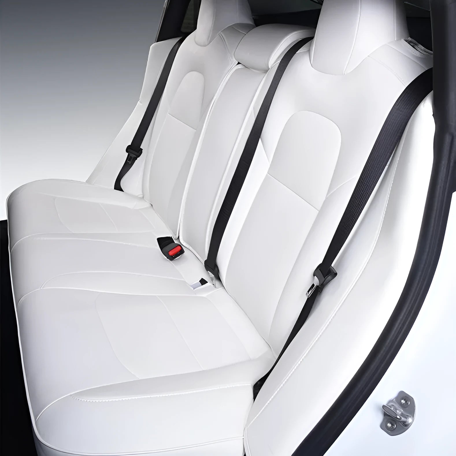 Car seat cover interior package for Tesla Model 3 and Model Y in black PVC and chloroprene binding style
