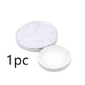Silver NdFeB disc magnet 14mm diameter 2mm thickness on white background