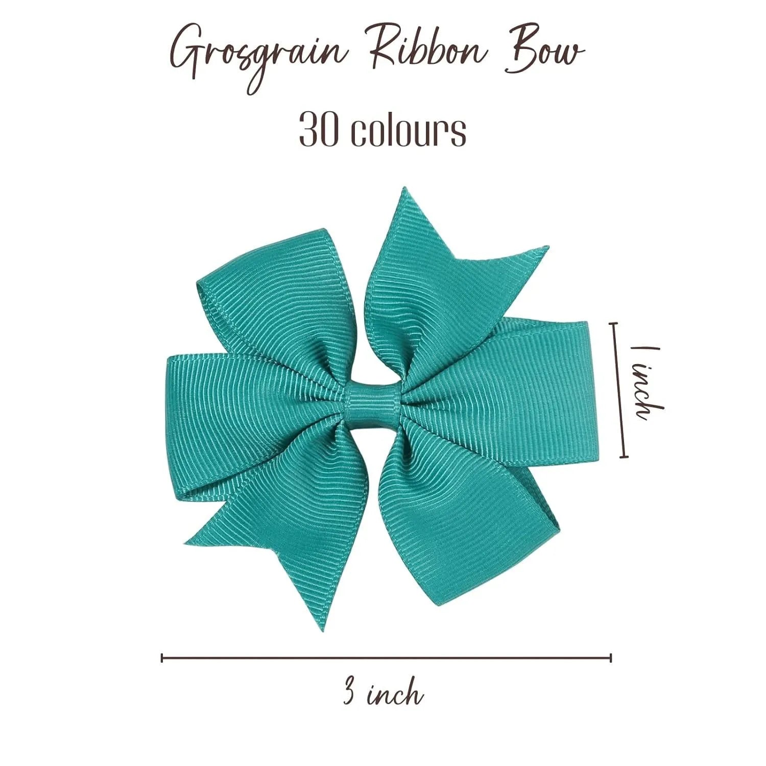 Set of 3-inch handmade grosgrain ribbon pinwheel hair bows with alligator clips, multi-coloured, for toddler girls