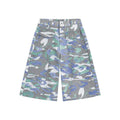 Camouflage cotton cargo trousers with straight leg cut and cropped length for summer wear