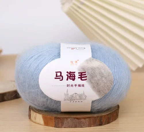 Mohair scarf DIY kit with wool balls and Inverness thread for hand-weaving in 34 colour options