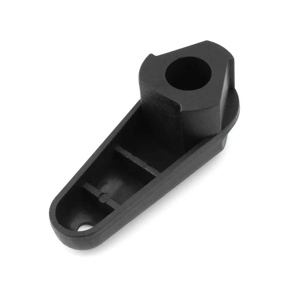 Black nylon quick-release wrench tool for BMW motorcycle oil cap on a white background.