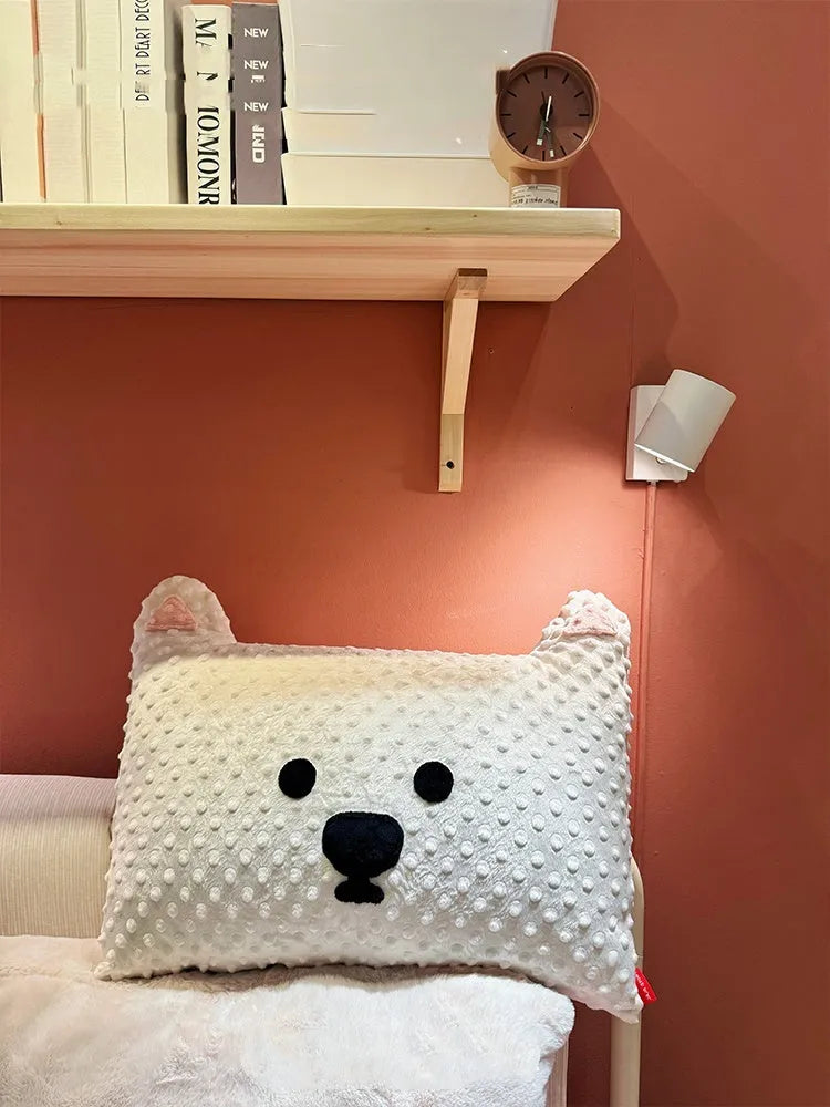 Grey and white West Highland puppy dog pillow cushion measuring 50cm by 35cm