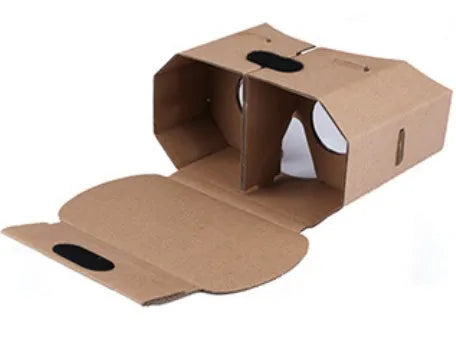 Paper virtual reality glasses for smartphones showing 3D movies and games