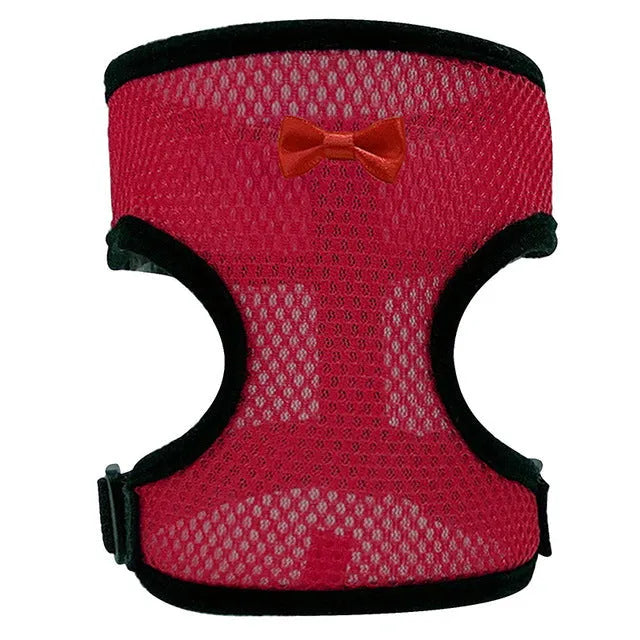 Adjustable poultry vest harness with matching collar and bow for ducks and chickens in multiple sizes and colours