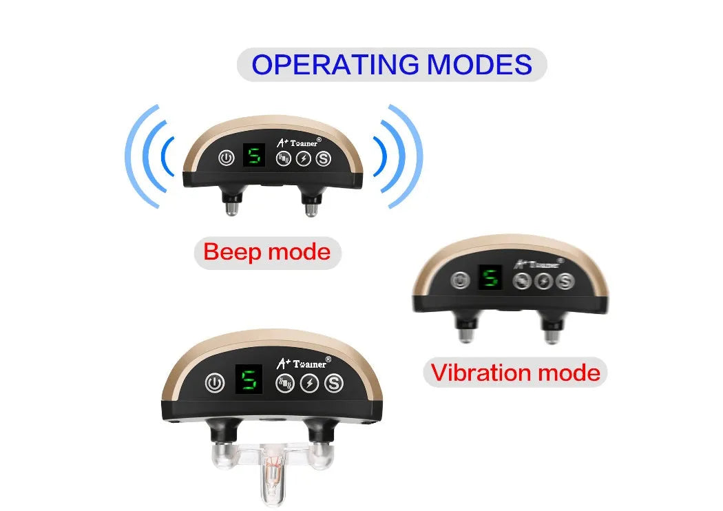 Digital anti-bark training collar with control unit displaying screen, adjustable nylon strap, and micro-USB charger
