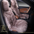 Three-piece plush car seat cushion set in gray for winter, universal fit for most vehicles