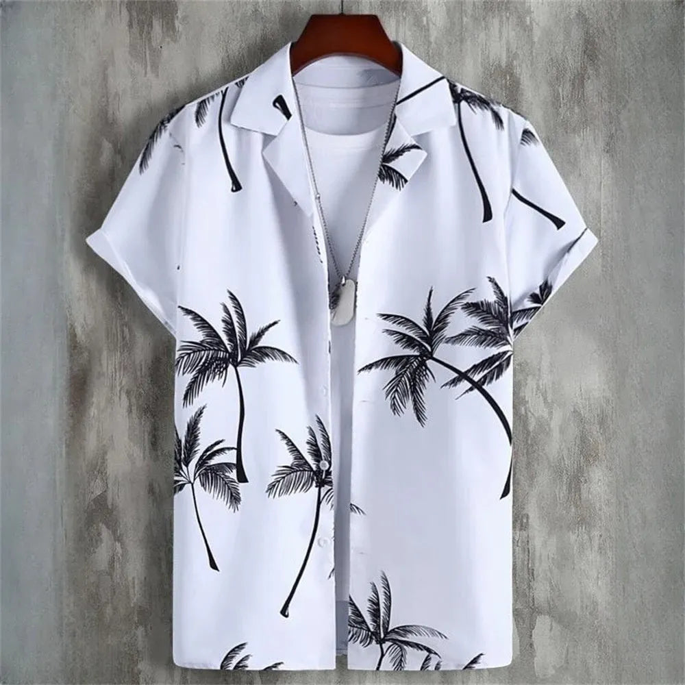 Men's camouflage 3D digital stitching short sleeve shirt with cardigan style in loose fit