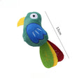 Parrot-shaped plush cat toy with catnip filling for interactive feline play