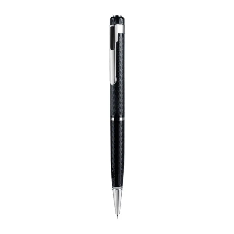 Black pen shaped recorder with zinc alloy shell and slim 140x17mm design