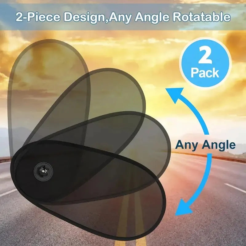 Black breathable mesh car window shade for baby protection on side windows with suction cup attachment