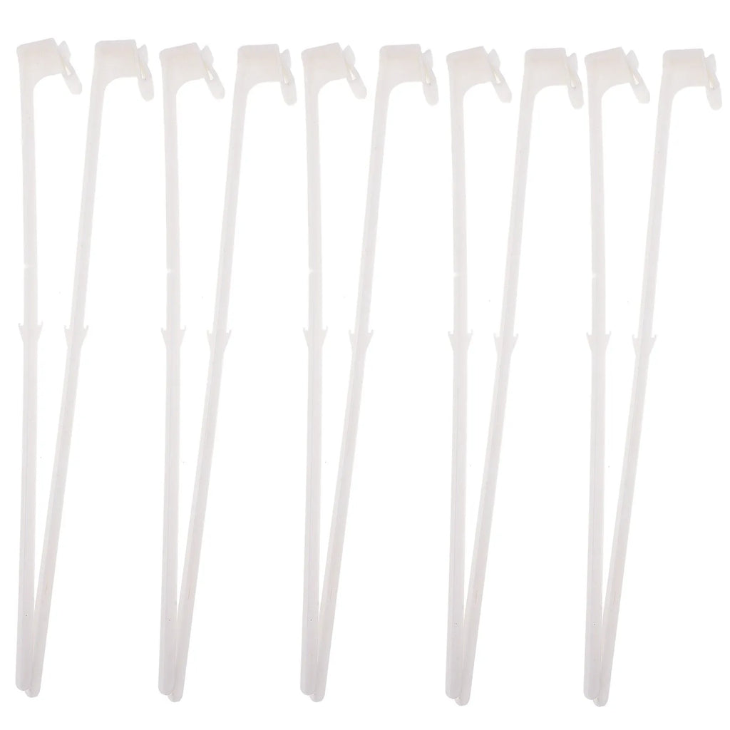 White PP plastic car window flag pole holder set with 10 clip-on brackets