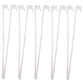 White PP plastic car window flag pole holder set with 10 clip-on brackets