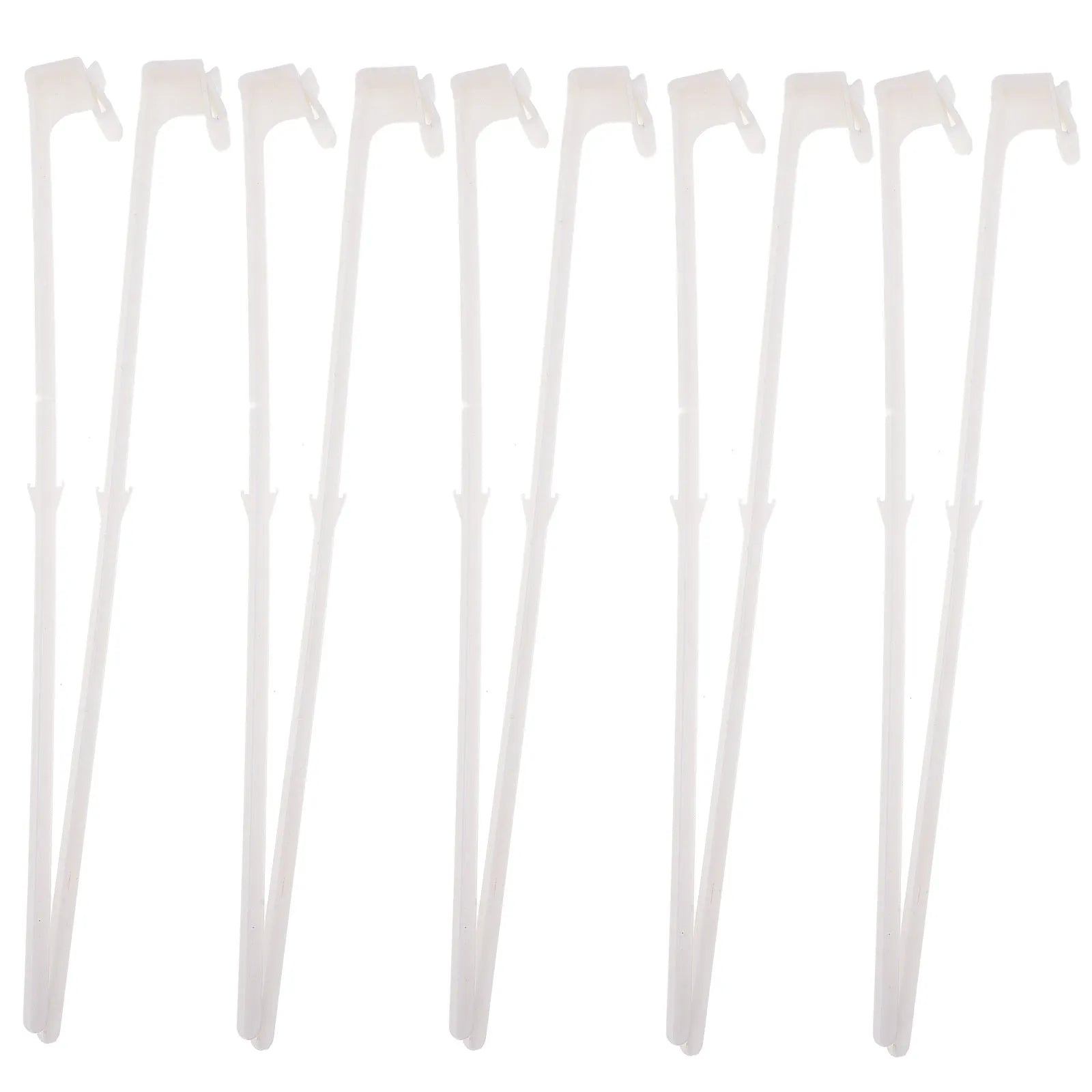 White PP plastic car window flag pole holder set with 10 clip-on brackets