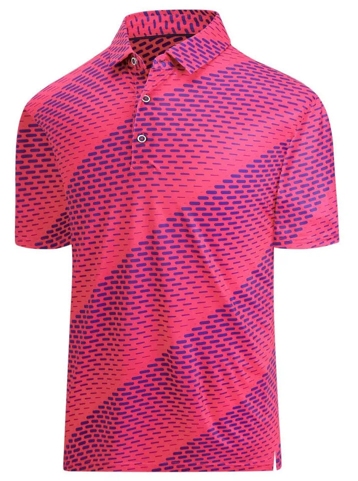 Men's 3D printed short sleeve t-shirt with zipper decorations in Japanese retro style
