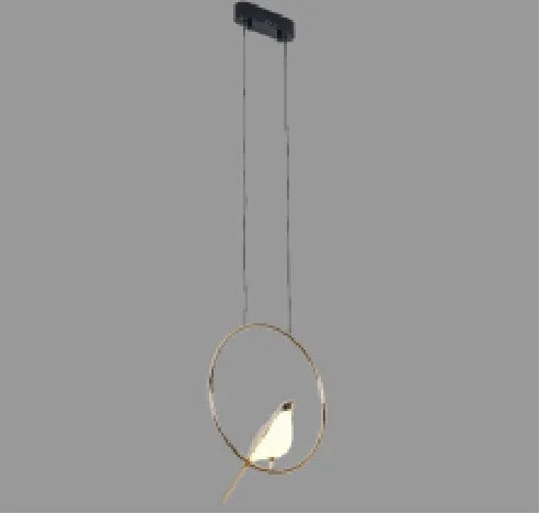 Modern simple aluminium alloy and iron hall ceiling lamp with adjustable suspension.