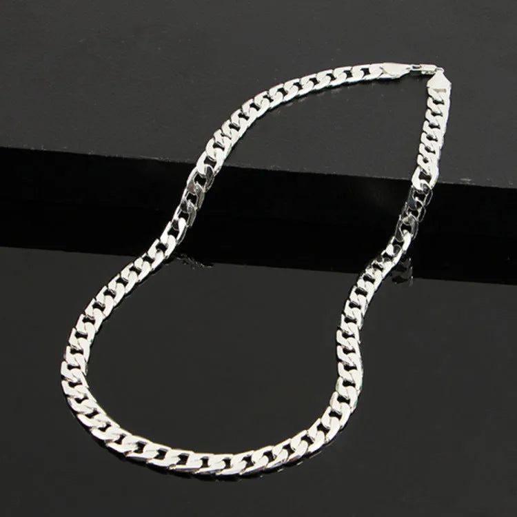 Men's flat side NK necklace large chain 60cm 10mm available in gold and silver colours