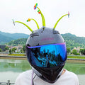 Silicone sunflower helmet decoration with suction cup attachment on motorcycle helmet