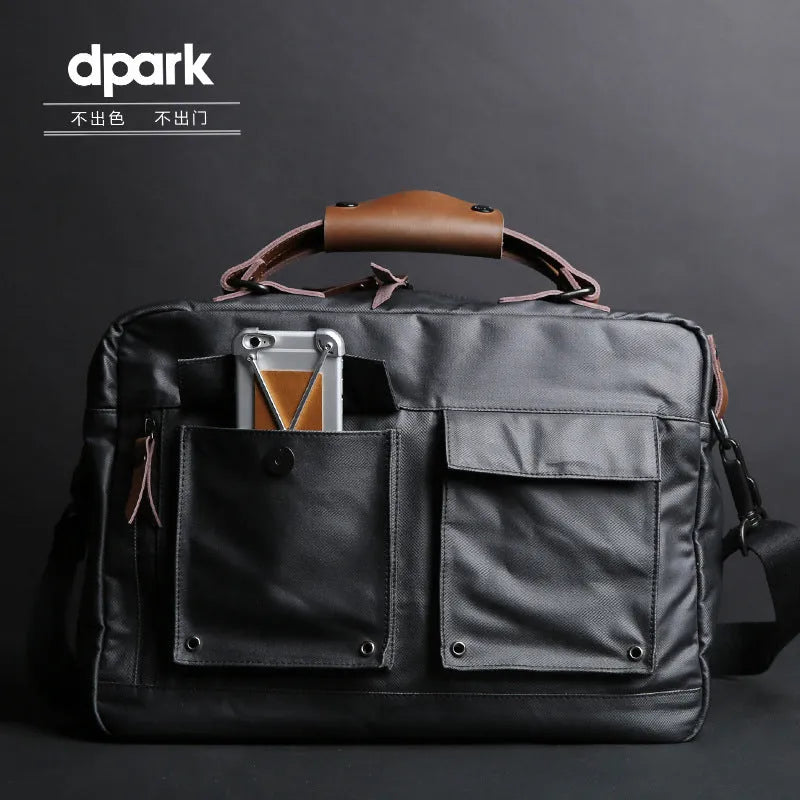 Dpark black laptop bag with shoulder slung strap for 14-inch or 15-inch computers