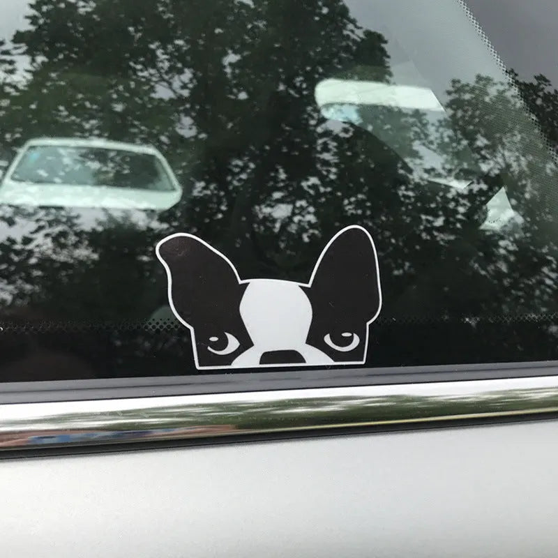 Pack of 10 reflective bulldog stickers 11cm x 7cm in three colour options, strong adhesive for car bumper or pet collar