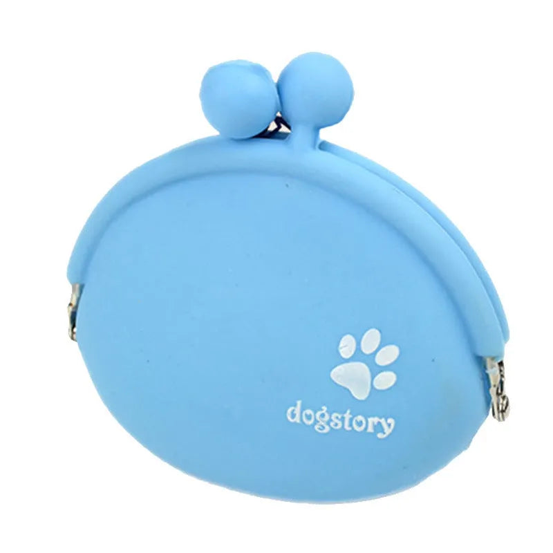 Silicone dog training treat waist bag with hook-and-loop closure in assorted colours.