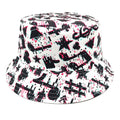 Musical note pattern printing bucket hat in Note colour, dome crown, size M 56-58cm, polyester fabric for sun protection