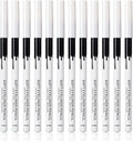12-piece white and black eyeliner pencil set with sharpener, waterproof and retractable