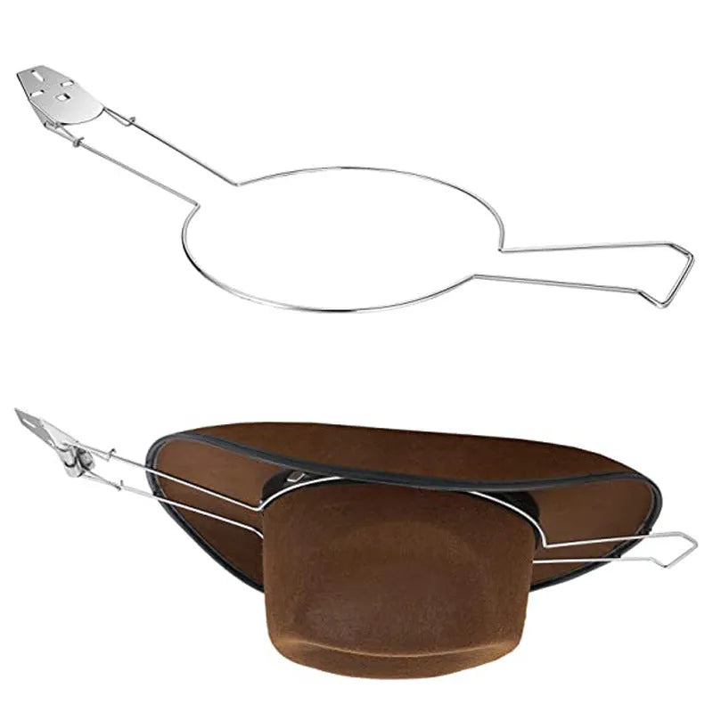 Brown chrome-plated metal car hat and coat stand for vehicle interior organisation