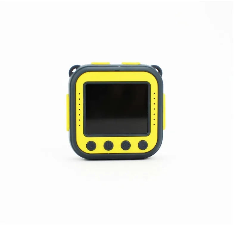 Yellow children's waterproof sports camera with 1.77 inch LCD screen and HD video capability