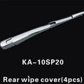 Set of four silvery ABS plastic rear window wiper cover strips for a 2010 Hyundai.