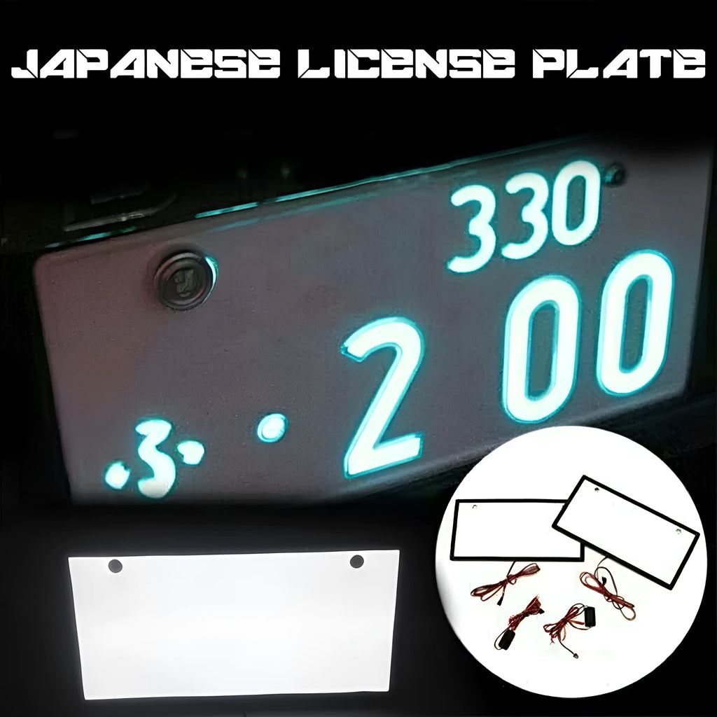 Two plastic LED light bars for truck licence plate illumination, showing uniform soft white light.