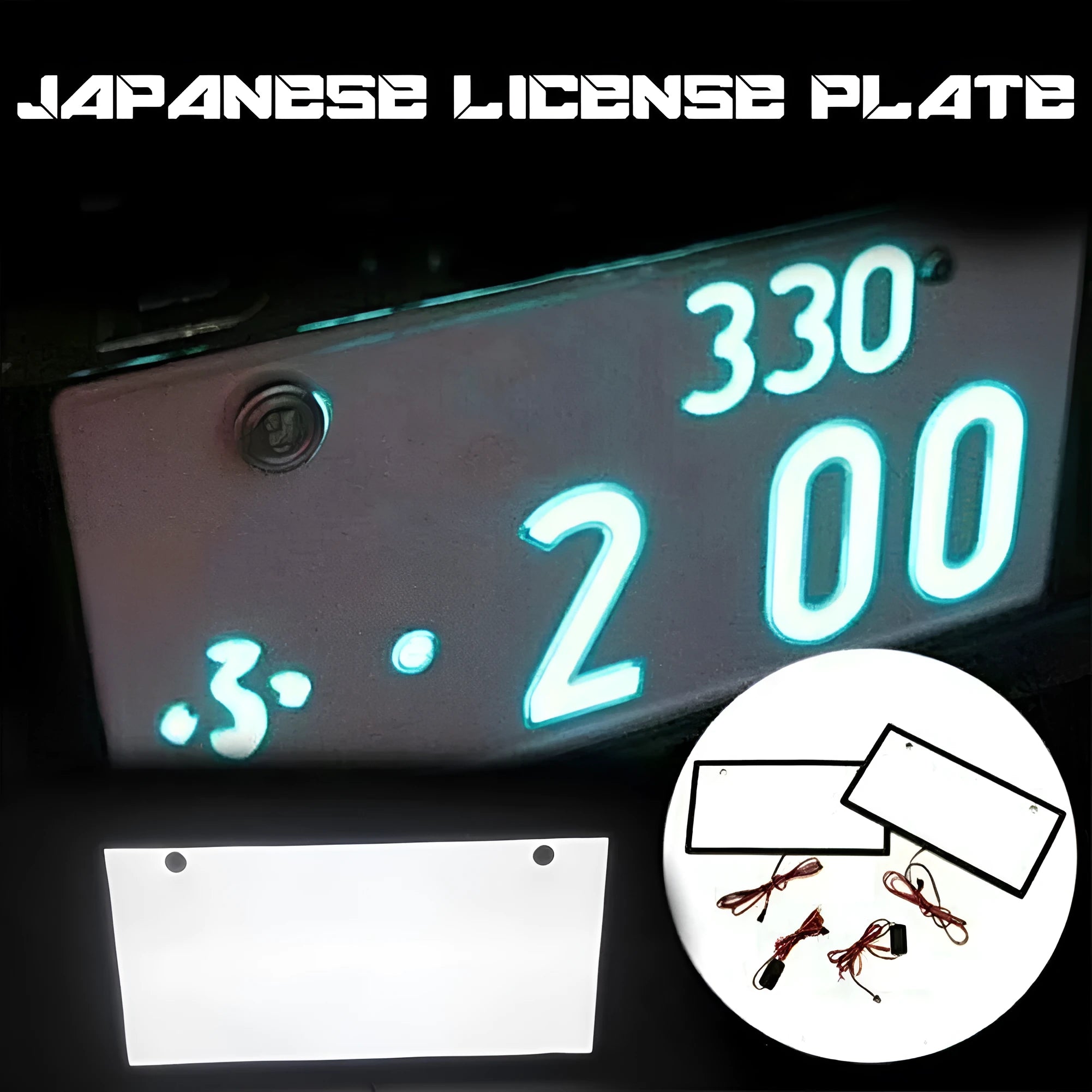 Two plastic LED light bars for truck licence plate illumination, showing uniform soft white light.