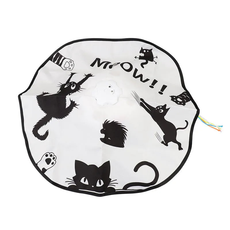Plastic cat toy with teaser wand, 19.8cm long feeder puzzle in assorted colours