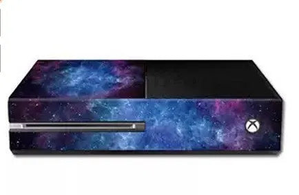 Xbox One matte blue film skin sticker in packaging showing console fit