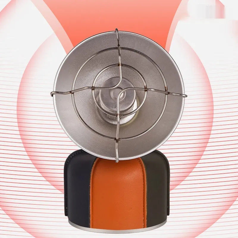 Black and orange portable camping heating stove with automatic ignition