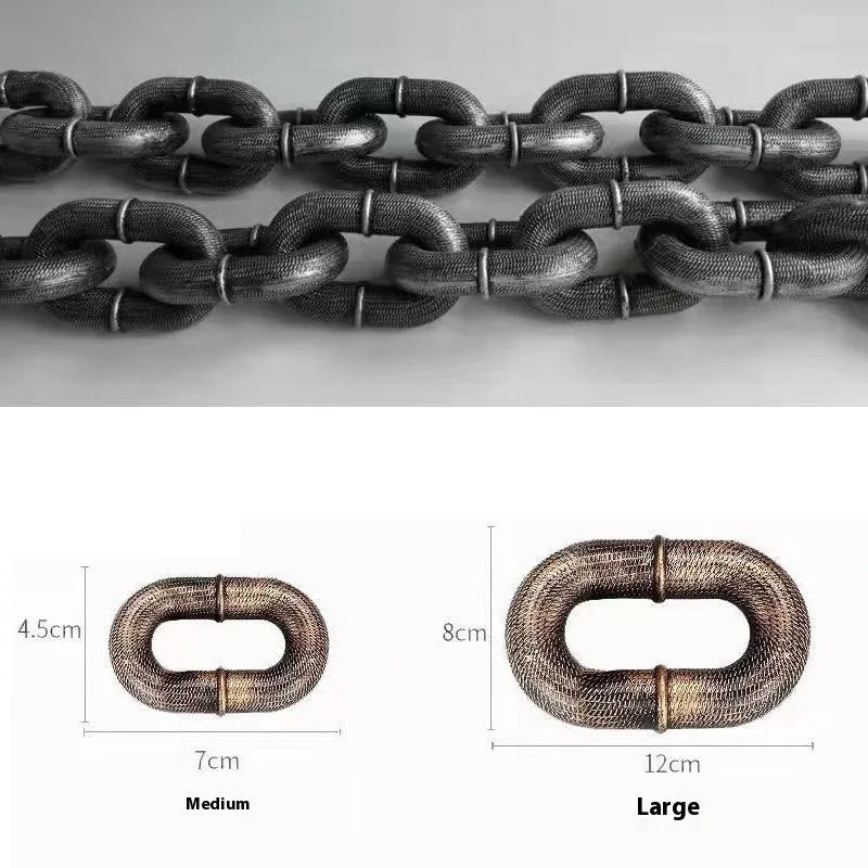 PP plastic dog walking leash with simulated chain design in bronze colour