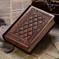 A4 embossed faux leather notepad with three-dimensional textured cover in bronze colour