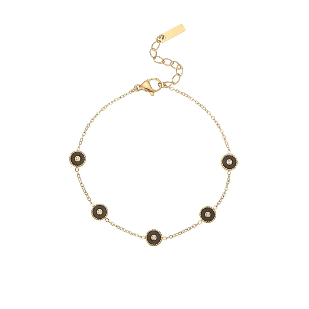 Light luxury fritillary stainless steel bracelet with 18K gold plating, geometric shape, women's fashion OL accessory