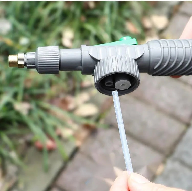 Grey universal beverage bottle watering sprayer nozzle with 30cm tube on plant pot