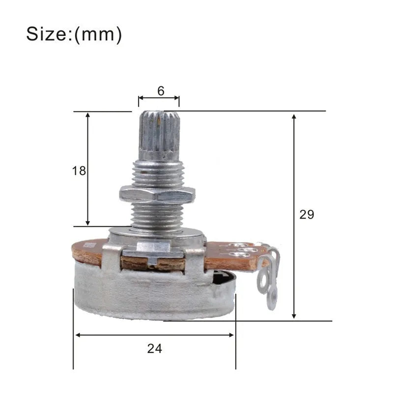 Silver metal electric guitar potentiometer knob for volume and tone control replacement