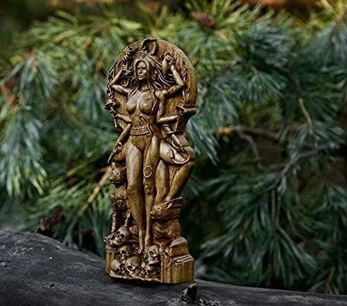 A detailed resin statue of a Greek goddess, 22cm tall, on a neutral background.
