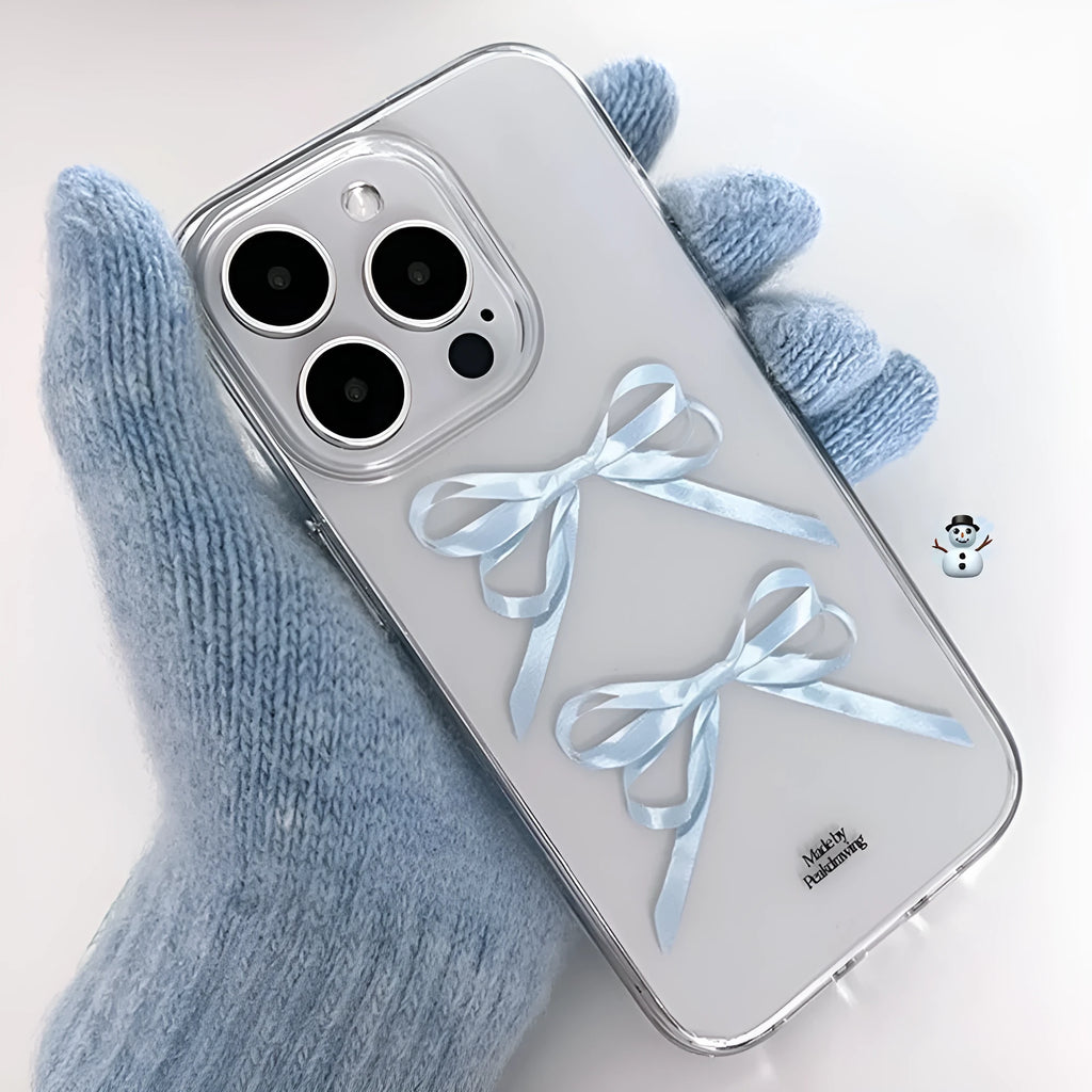 Transparent TPU phone case with bow design for iPhone 14 Pro Max