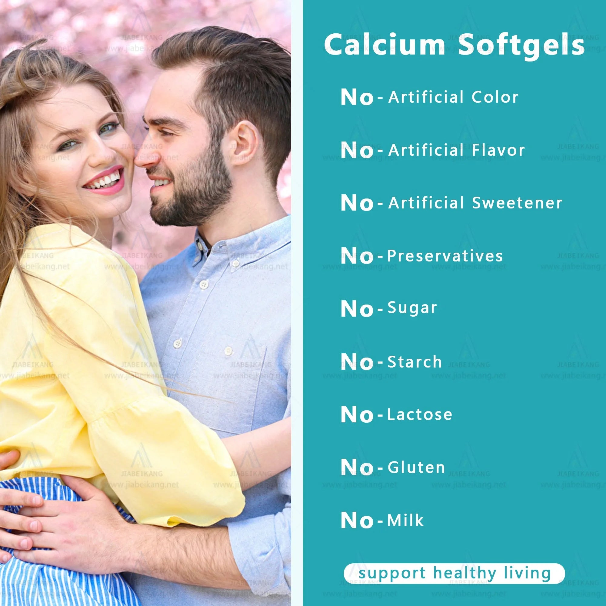 Bone and joint health calcium soft capsules in a bottle, 1000mg, custom colour available