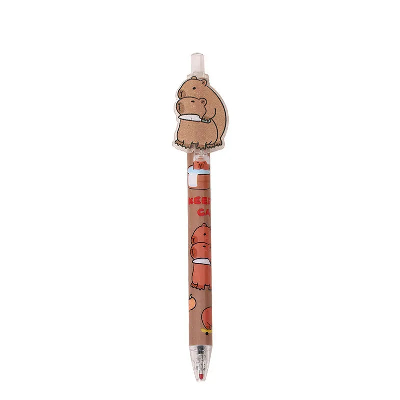 Box of 48 cartoon bear design gel pens with acrylic paster pressing and plastic shells