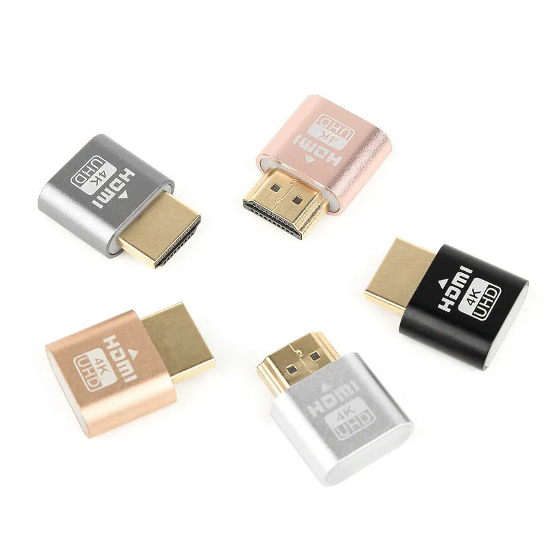 26.5mm graphics card virtual display dongle with HDMI interface in gold finish