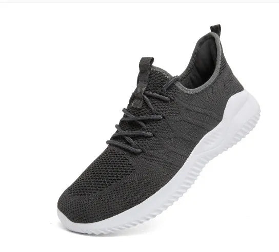 Men's black and white lace-up sneaker with mesh upper and PVC sole for casual outdoor wear