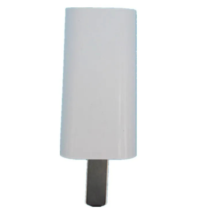 White standard power adapter with CE FCC marks and USB port for 5V charging