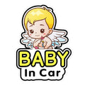 Reflective baby on board car stickers with various baby designs in pet material