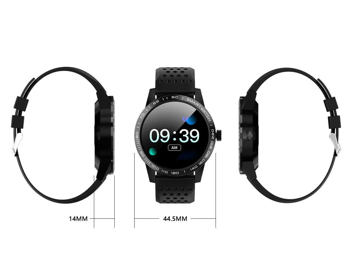 T2 colour screen heart rate smart bracelet in Black showing 1.3-inch display on a wrist