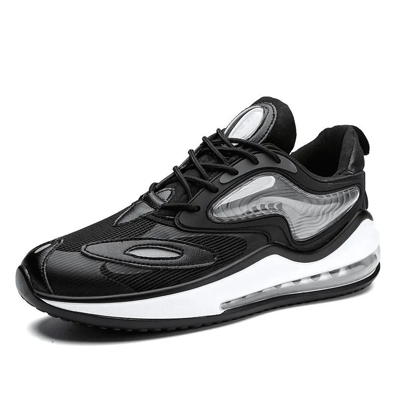 Men's casual summer shoes with air cushion and rubber sole in Space Black